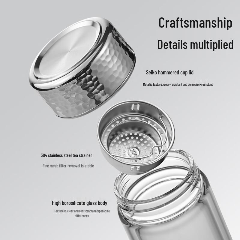 Portable Double Wall Tea Infuser Glass Tumbler