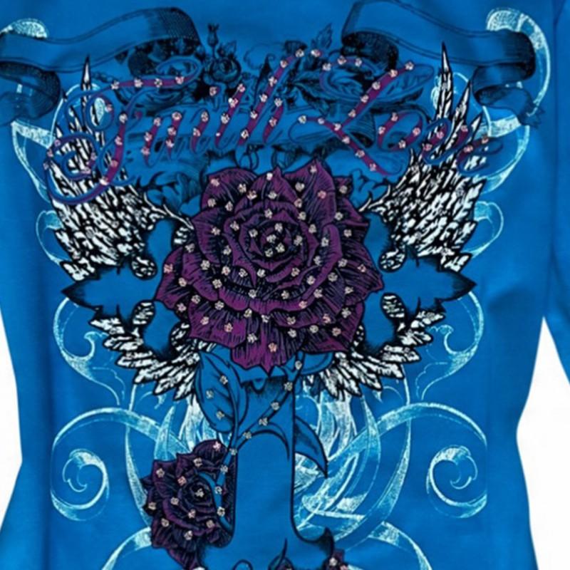 2026 Womens Short Sleeve T-Shirt Gothic Print Rhinestone Slim Fit INS Style Streetwear