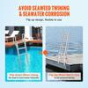 SucceBuy 350lbs Dock Ladder Flip Up 4 Steps Pontoon Boat Ladder with Nonslip Mat Swimm Ladder for Ship/Lake/Pool/Marine Boarding