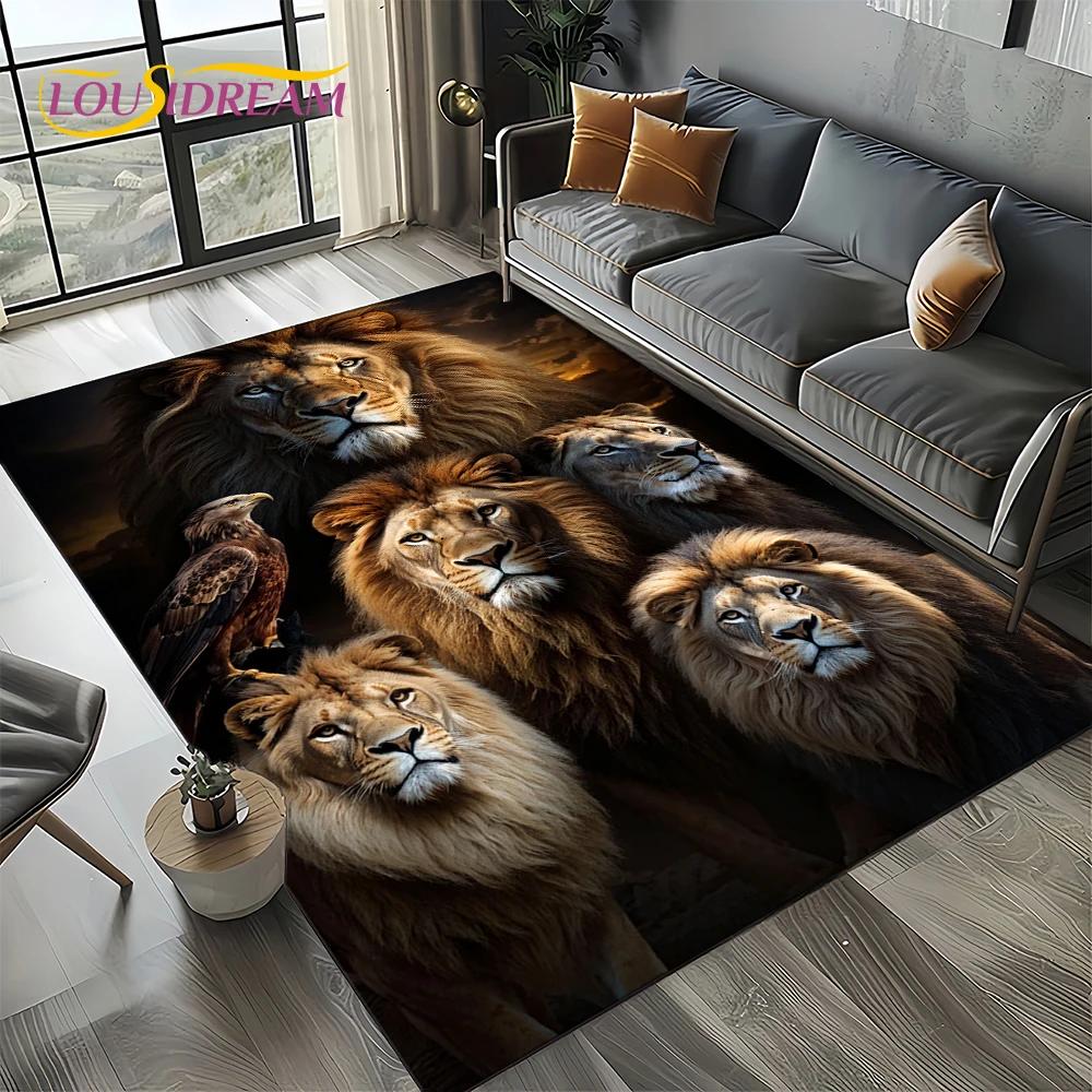 27 Style New Fierce Tiger Lion Leopard Beast Animal Wildlife Cartoon Carpet Rug for Living Room Bedroom Sofa,Non-slip Floor Mat