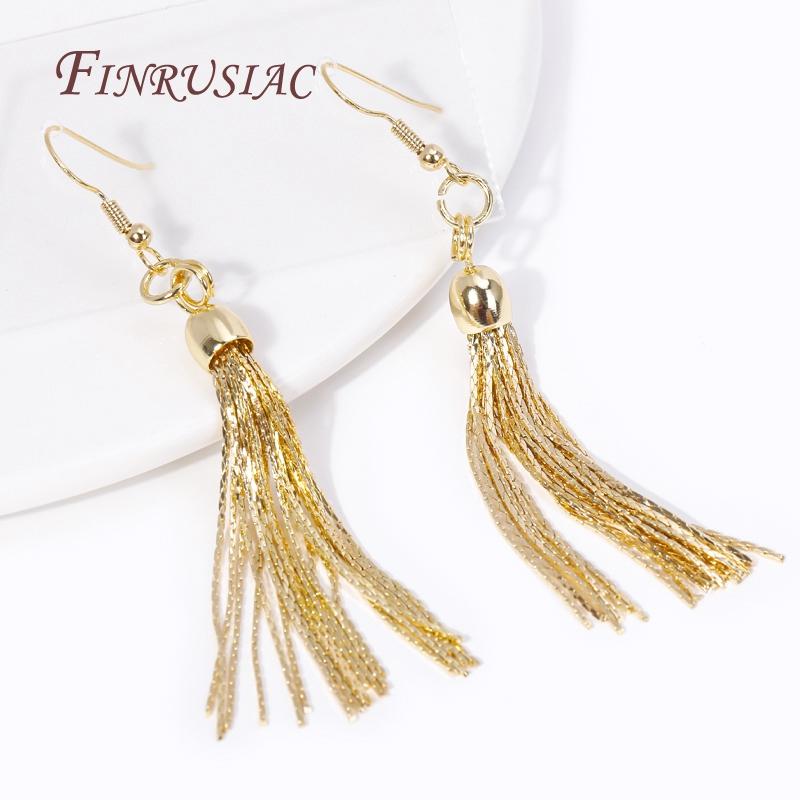 18K Gold Plated Brass Metal Chains Tassel Charms For Earrings Jewelry Making Supplies DIY Tassel Pendant Jewelry Findings