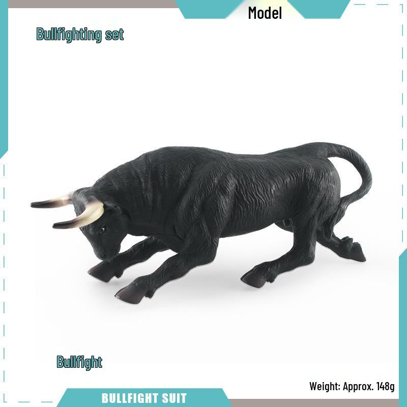 Spanish Bullfighting Set: North African Wild Bull & Tamed Bull Rider Figurine