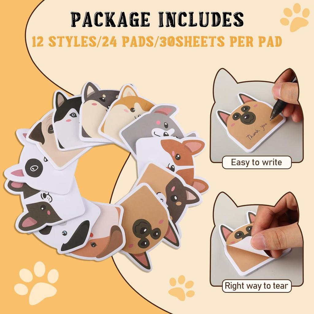 Customizable LOGO Cartoon Dog Shape Notepad Self-adhesive Sticky Note Message Note Irregular Shape Decorative Sticker