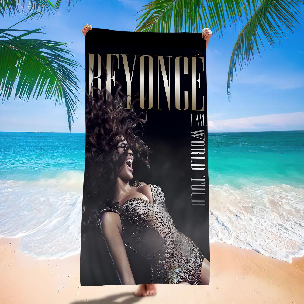 Beyonce Super Singer Microfiber Printed Beach Towel Mountain Climbing Yoga Beach Swimming Running Absorbent Soft Towel