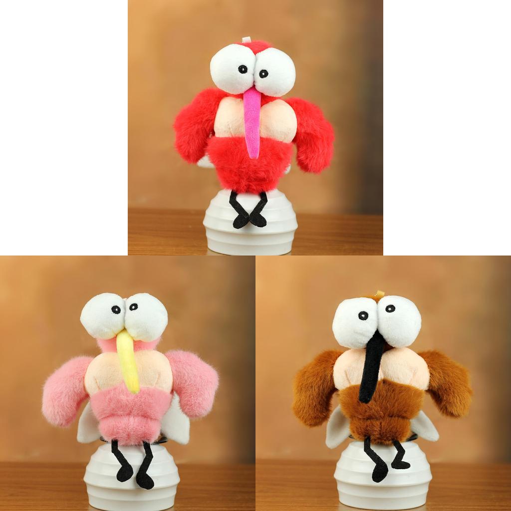 Porte-clés Peluche Moustique Musclé Mignon Avec Remplissage en Coton PP Pour Décoration de Sac et Cadeaux