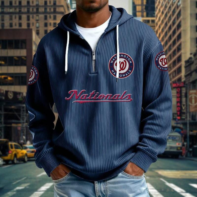 Mens Zip-Up Hoodie NFL Collection Streetwear Loose Fit Casual Sweatshirt Fall