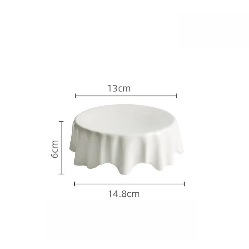 High-foot Round Table Nordic Restaurant Creative Ceramic Dessert Plate Sushi Plate Food Decoration Main Dish Kitchen Tableware