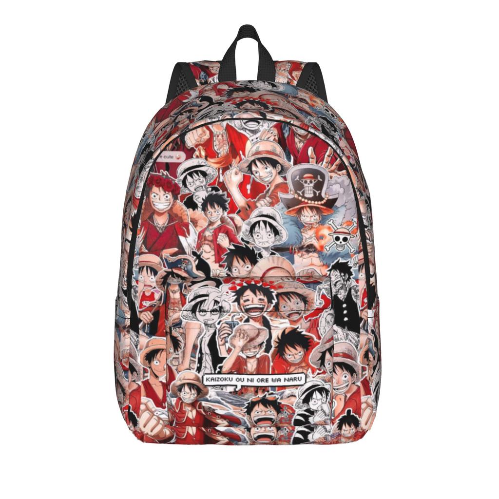 One Piece Monkey D Luffy Skull Backpack for Men Women Fashion High School Work Daypack Anime Laptop Shoulder Bag Outdoor