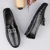 0851 Men'S Doudou Shoes Loafer Leather Shoes Spring Low-Top Foot Set Cowhide Surface Metal Large Size One Pedal Casual Shoes Single Shoes