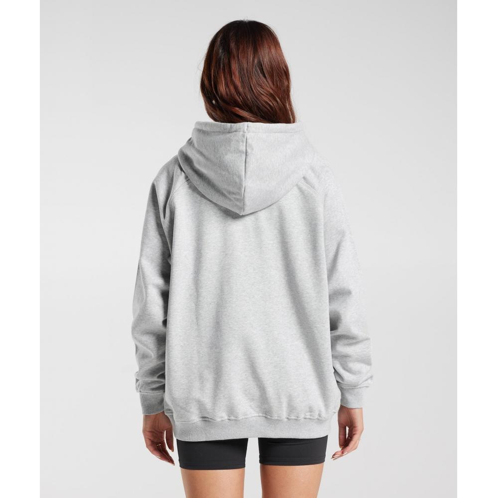 Gymshark Training Oversized Fleece Hoodie Light Grey Core Marl B5a7n Gbcn