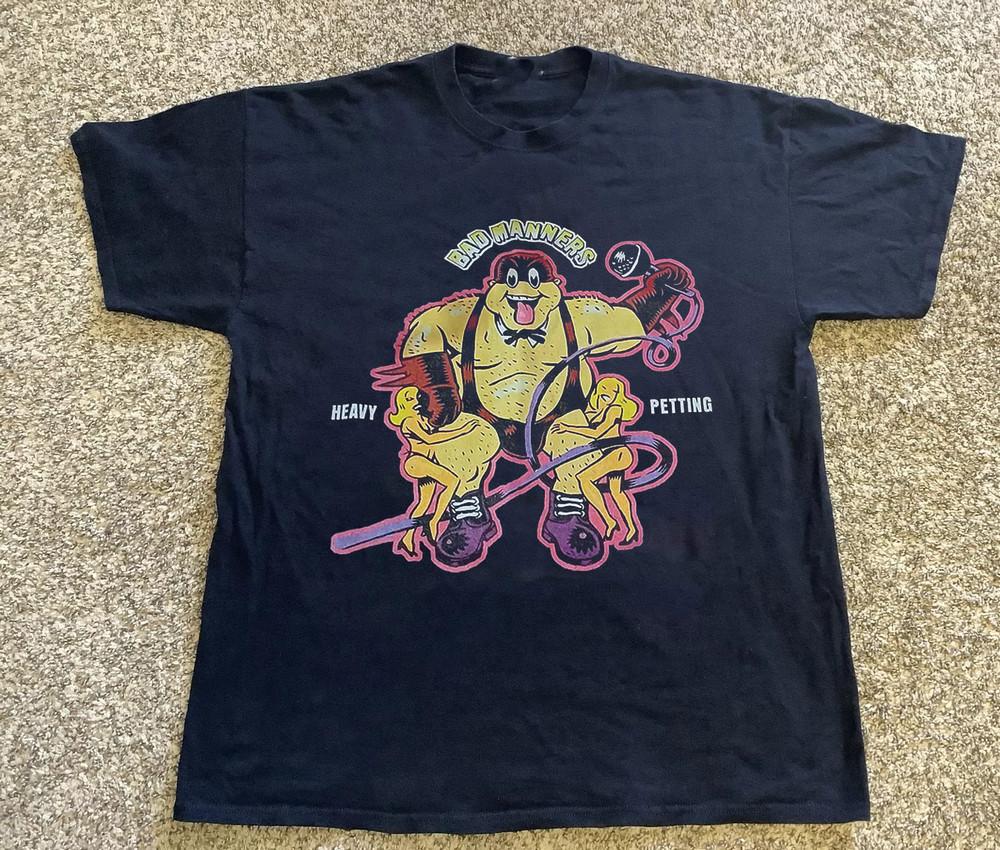 

NEW BAD MANNERS Tee Gift Fan Short Sleeve Black All Size Unisex Shirt OM97 Unisex T-Shirt S