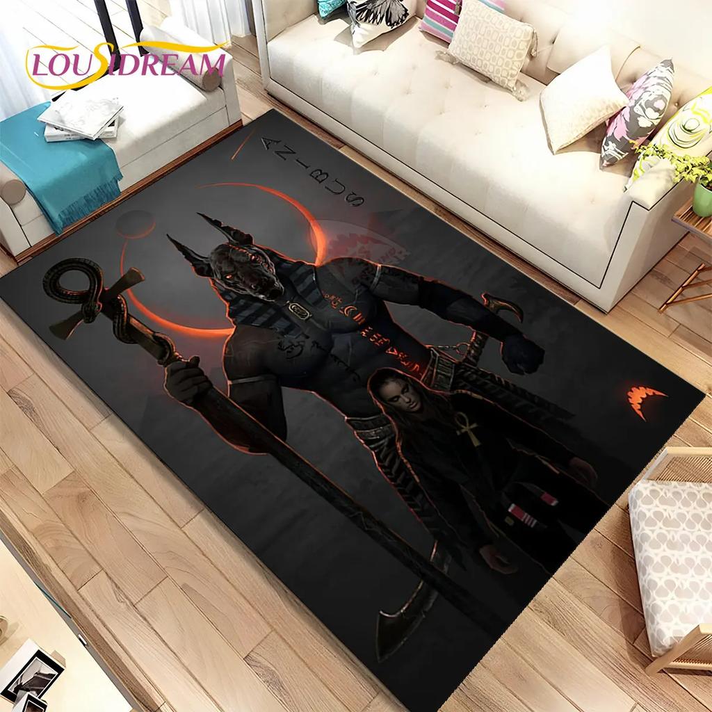 HD Egypt Death Anubis Mythology Horus Area Koberec,Koberec pro domácí Obývací pokoj Ložnice Pohovka Rohožka Kuchyň Dekor,Protiskluzová podložka