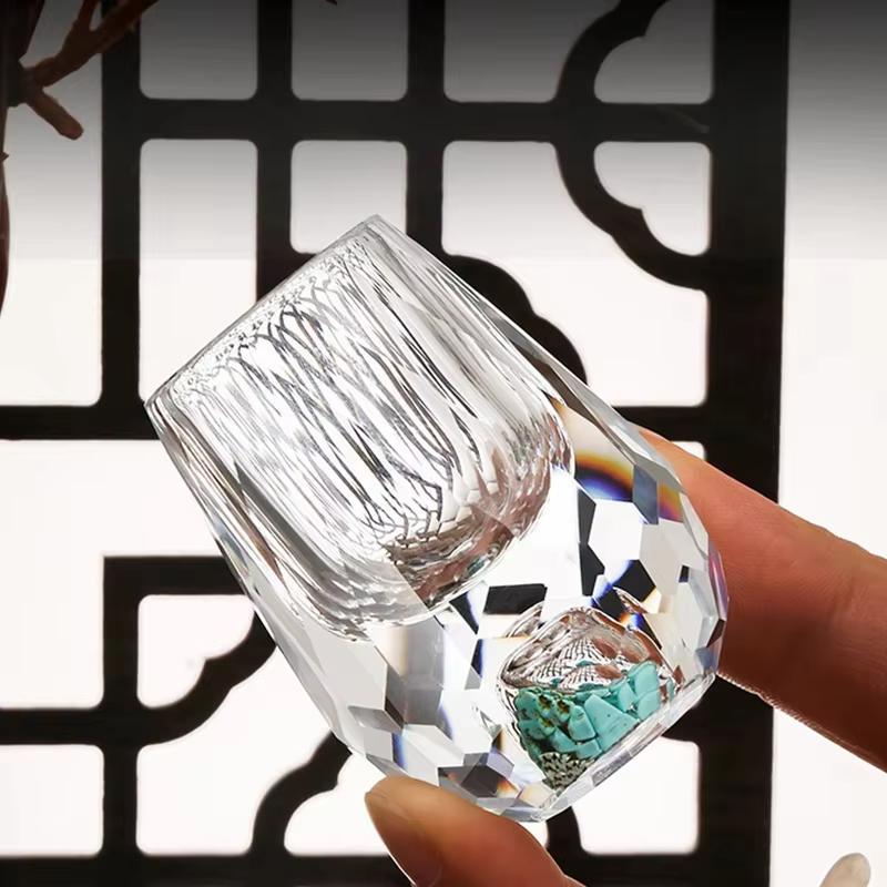 Set di Bicchieri da Liquore in Cristallo di Diamante Shot Vodka Whiskey Sake Soju Brandy Tazza da Tè 15ml - Bicchieri Assortiti per Liquori Vino