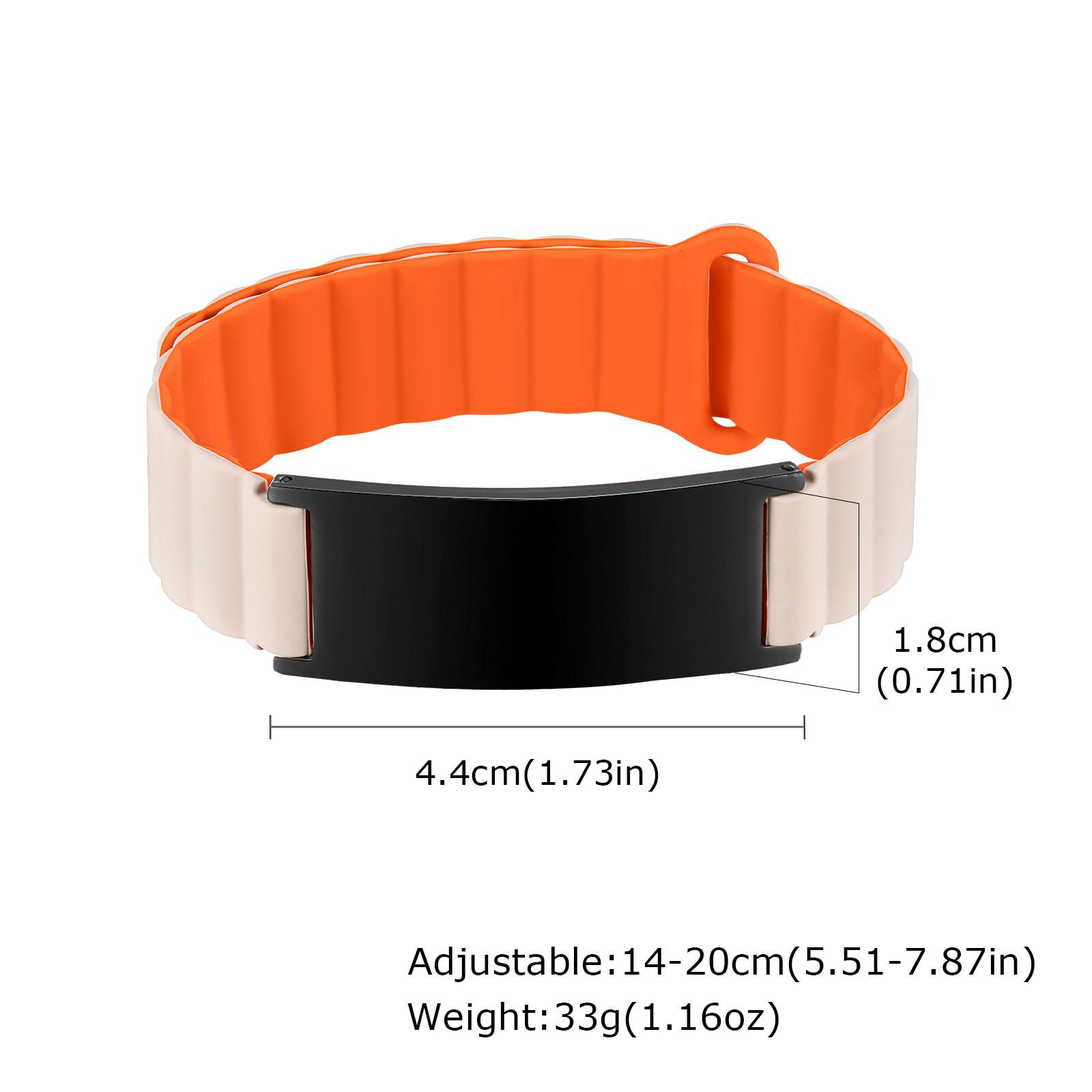 

Personalized Medical Alert ID Bracelets for Men Women With QR Code, Customzied Picture Name Bracelets Silicone Wristband
