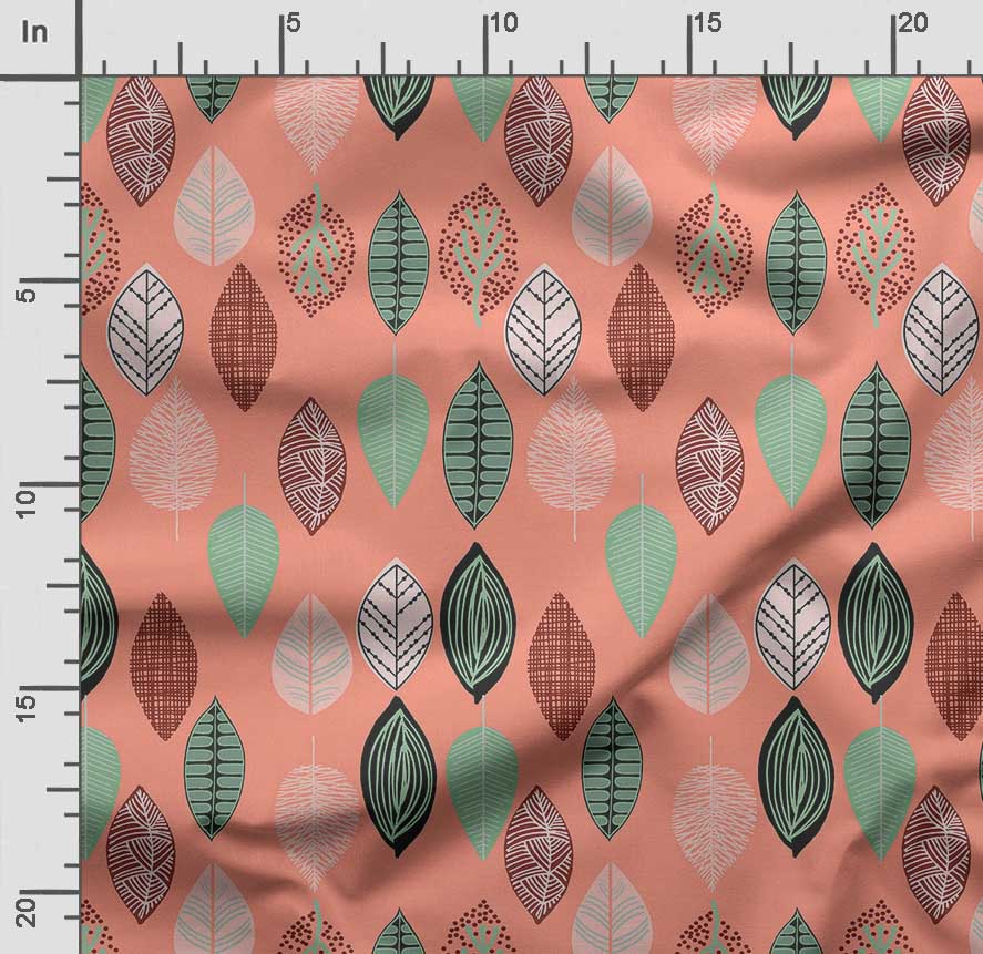 Soimoi Leaves Print,  Cotton Cambric, Quilting Fabric Sold by The Yard 42 Inch Wide, Medium Weight Cotton Fabric,
