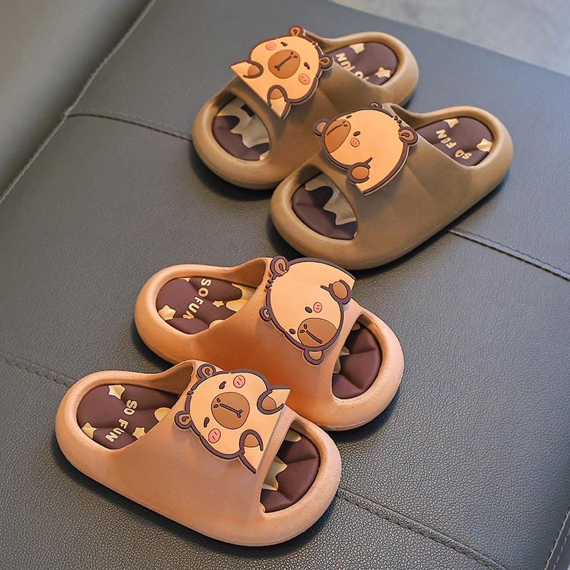 Kapibara Summer Children's Sandals Non-Slip Cute Boys and Girls Home Bathing Slippers for Big Kids and Toddlers