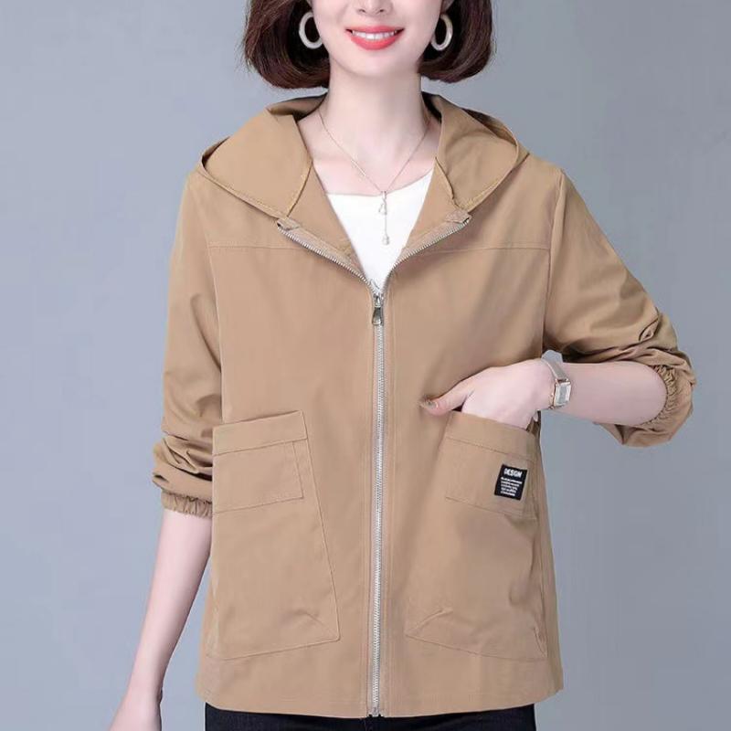 Casual Large Size Loose Hooded Short Jacket Female Spring and Autumn New Korean Jacket
