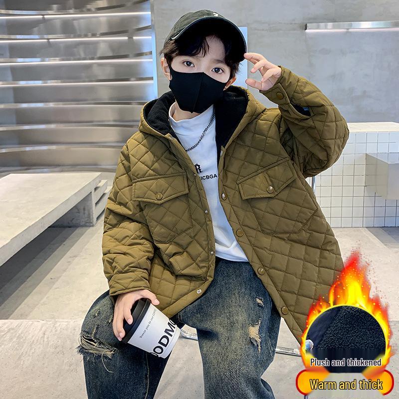 Boys' 2025 Winter Padded Jacket: Trendy Cotton Windbreaker for Kids