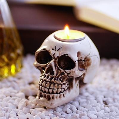 Ozdoba svícnu lebky Atmosférická dekorace Rekvizity pro hru na vraždu podle scénáře Halloween Domácí pryskyřičné řemesla