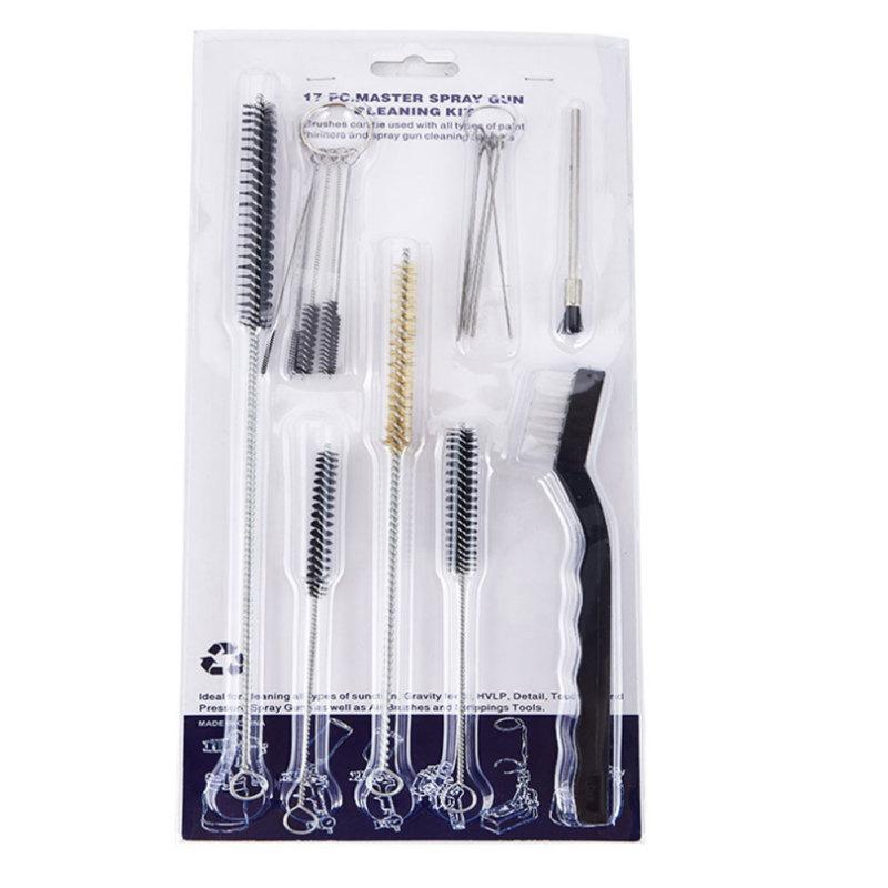 17 Stück/Set Sprühgriff Rohr Reinigungsbürsten-Set Autoteile Reinigungsset für Airbrush-Sprühspitze