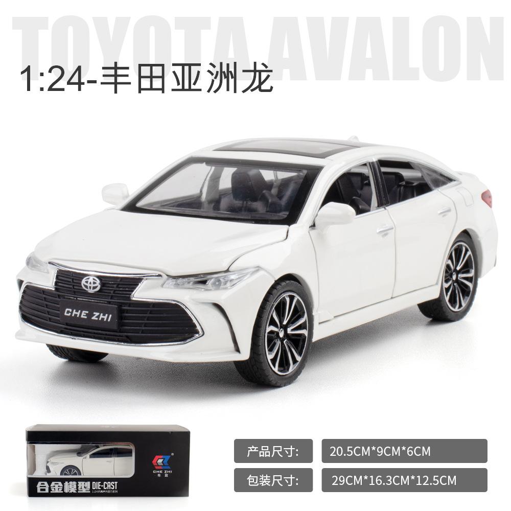 1:24 TOYOTA AVALON Toy Car For Children Diecast Metal Model Miniature Sound Light Doors Openable Collection Gift For Kids