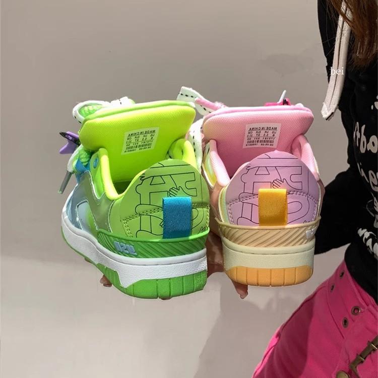 Fashion Couple Sneakers, Casual Daily, Ins Trend, Niche Design, Mandarin Duck Shoes, Dopamine Color Matching Casual Day