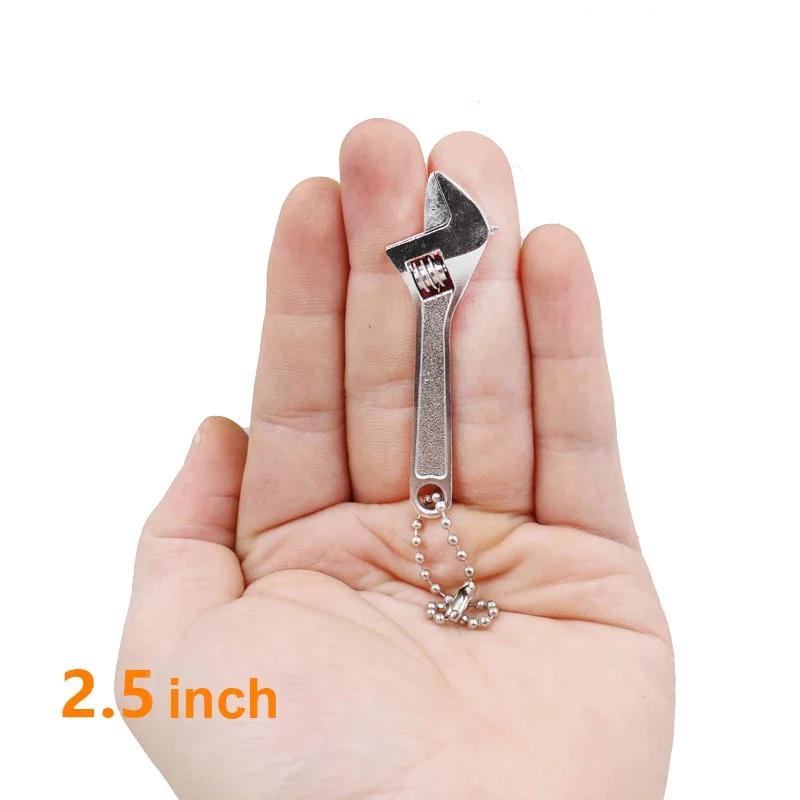 

Mini 2.5/ 4 Inch Adjustable Wrench Electroplated Finish Portable Keychain Tool Miniature Wrench Multi Purpose Hand Tool