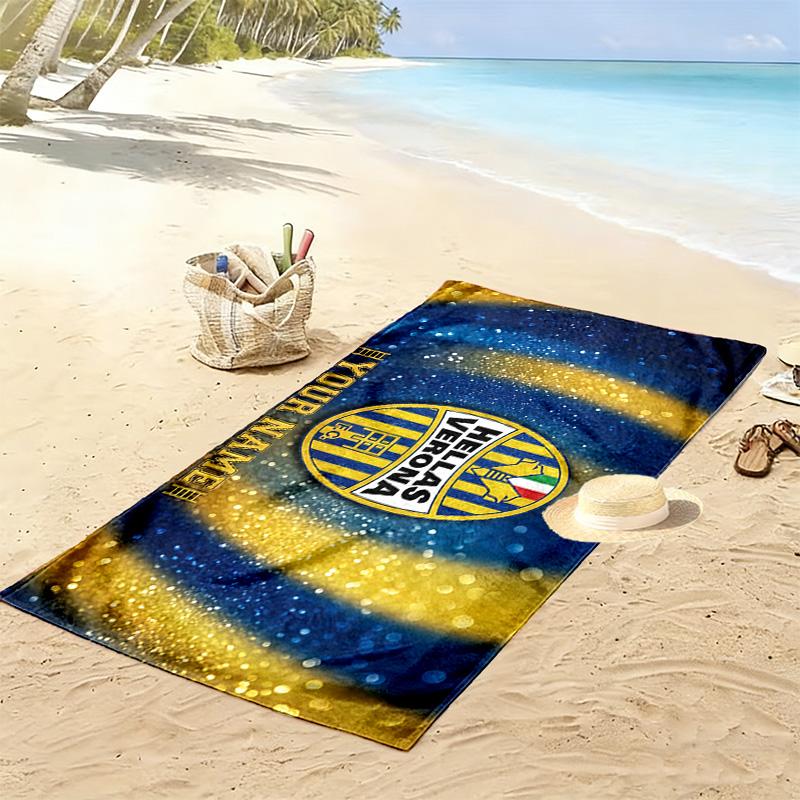 Hellas Verona F.C Print Beach Towel, Large Soft Quick Dry Towel for Beach Camping Swimming