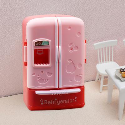 Mini-Kühlschrank-Spielzeug, niedlich, realistisch, klein, simuliert, gut aussehend, dekorativ, zum Öffnen, 1/12 Puppenhaus, Küchenmöbel, Lebensmittelspielzeug für Mikrolandschaften