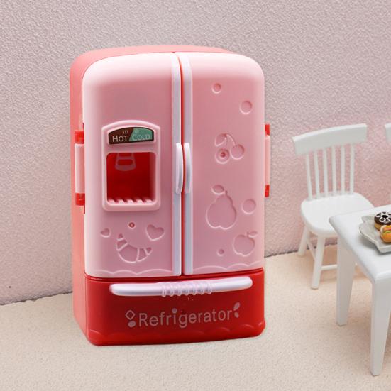 Mini Fridge Toy Cute Realistic Small Simulated Nice-looking Decorative Openable 1/12 Dollhouse Kitchen Furniture Food Toy for Micro Landscape