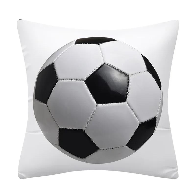 Football Basketball Rugby Double-Sided Printed Pillow Cover Short Plush Suitable Living Rooms Bedrooms Sofas Throw Cushion Cover