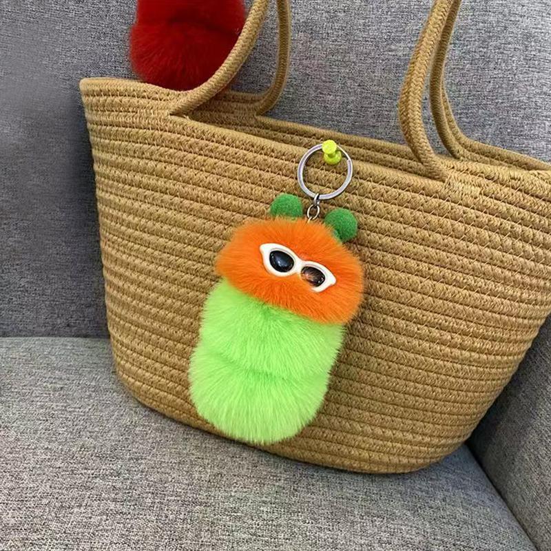 1PC Pendant Gift Car Keychain Personality Plush Doll Trendy Flu Plush Fun Cute Fashion Multicolored