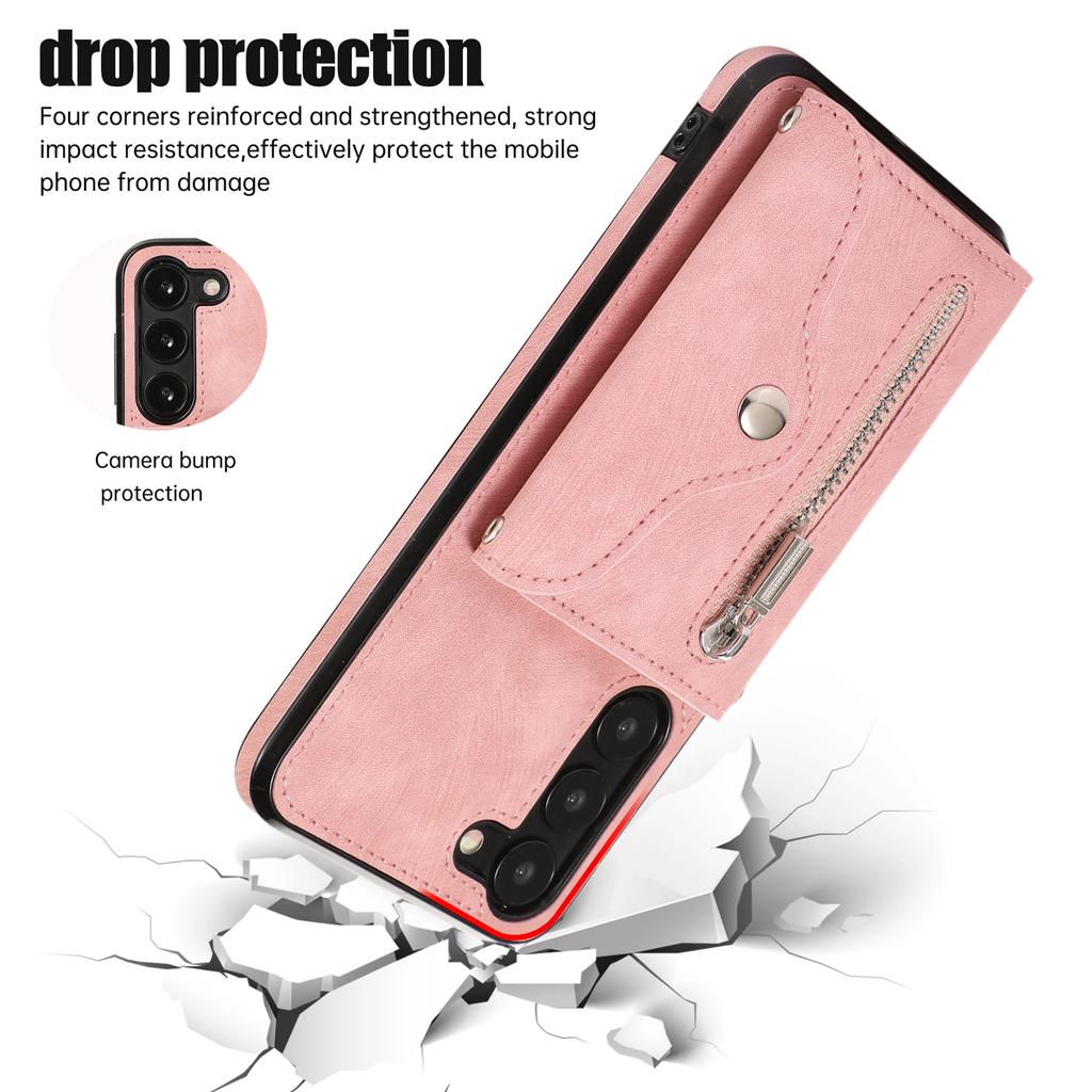 Long Lanyard Zipper Wallet Leather Cards Solt Case for Samsung Galaxy S25 Ultra S24 S23 S22 S21 FE A55 A35 A15 Crossbody Cover