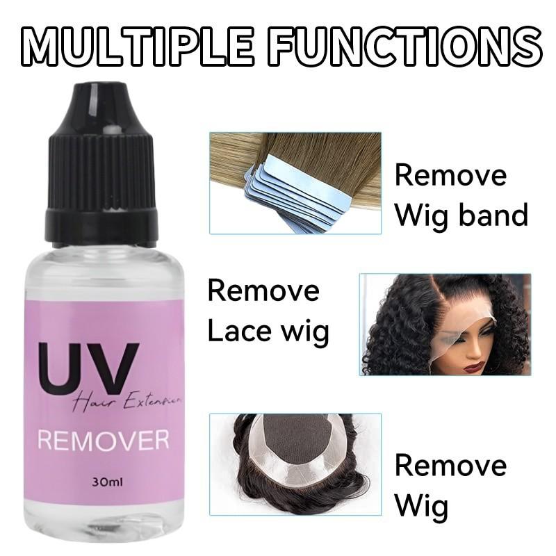 UV Glue Remover 30ml,Fast Dissolving for Extensions & Eyelashes,Professional Safe Solvent with Brush