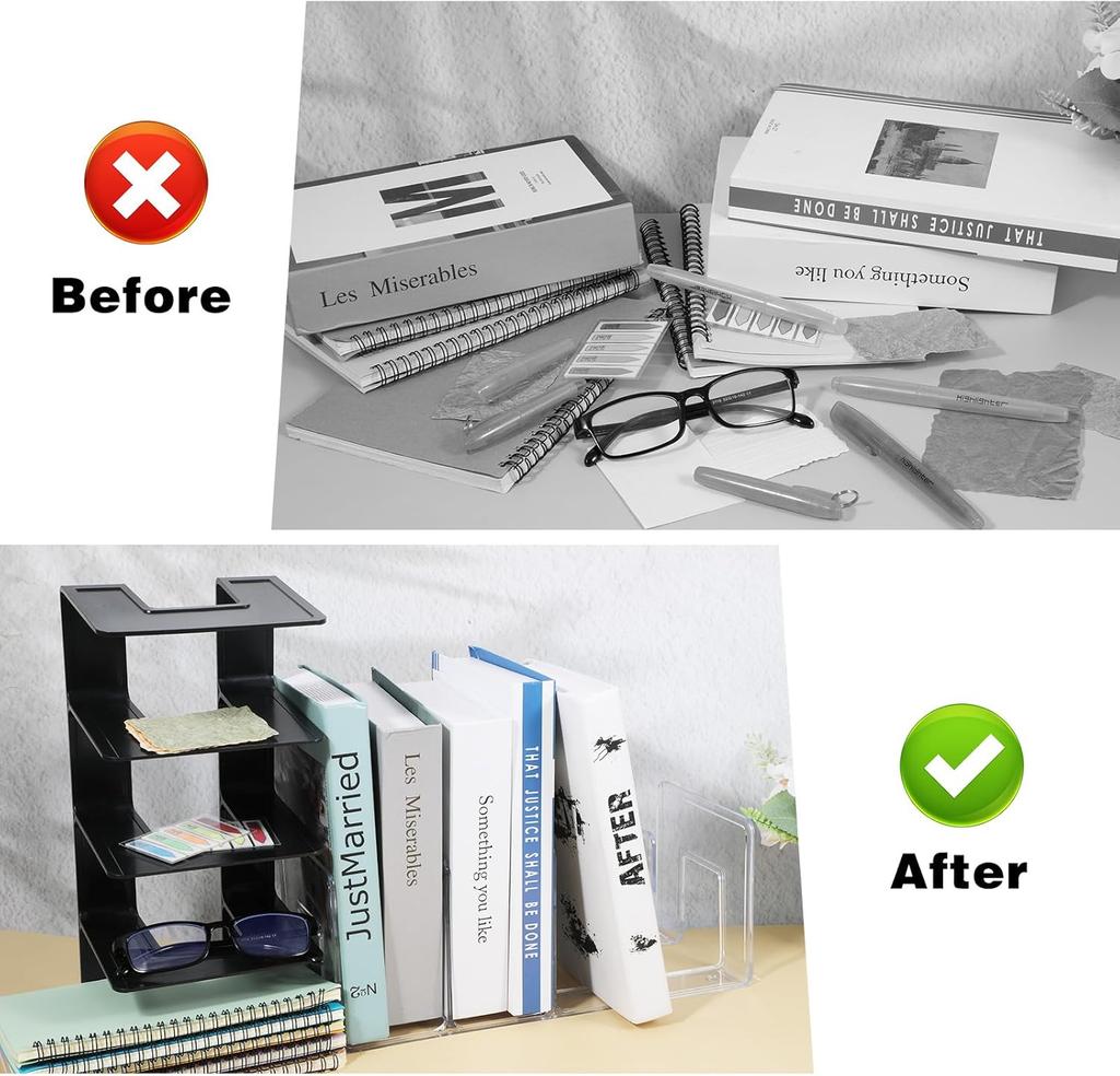 4pcs Acrylic File Organizer Acrylic File Holder Clear Files Sorter Purse Organizer Desk Files Organizers File Folder Organizers