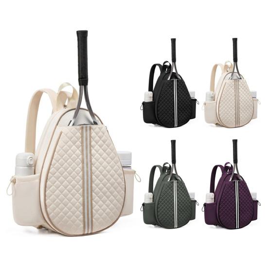Tennis Schlägertasche Umhängetasche für Damen Herren Wasserabweisende Gesteppte Schlägertasche Einseitige Crossbody Rucksack für Pickleball Tennis Badmintonschläger