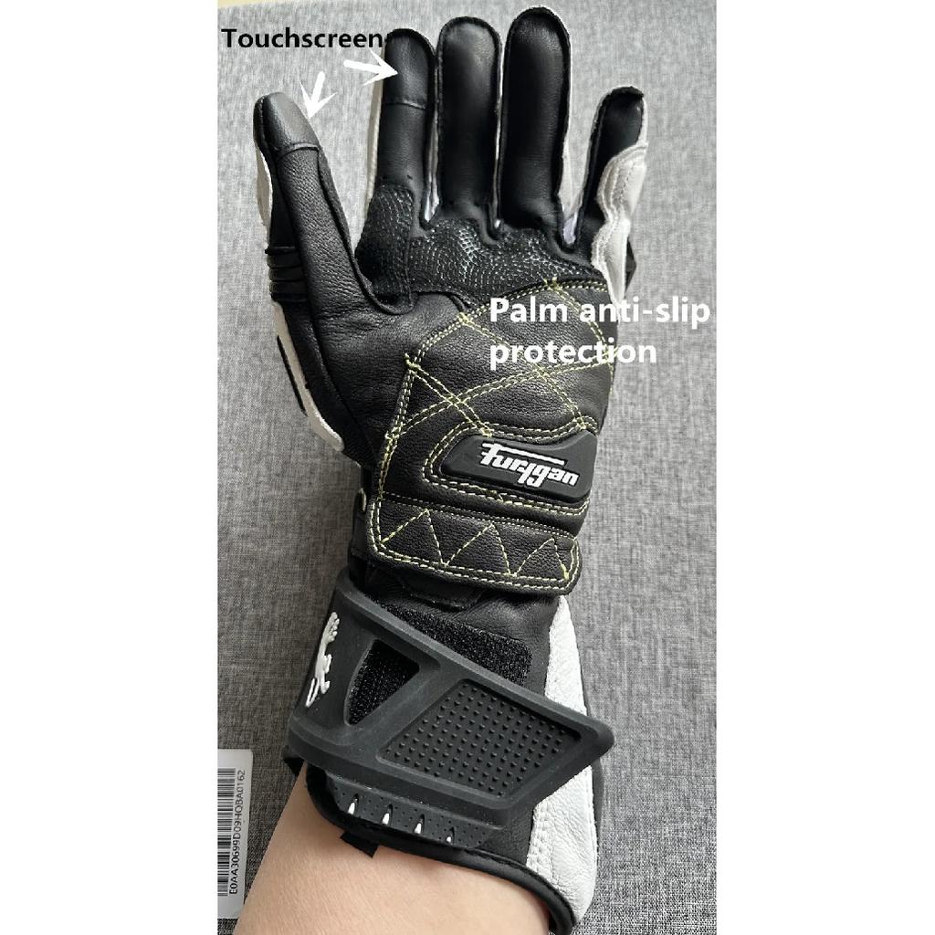 Genuine Leather Motorcycle Gloves Men's Windproof Outdoor Riding Motocross Gloves Touch Screen Motociclismo Protective Equipment