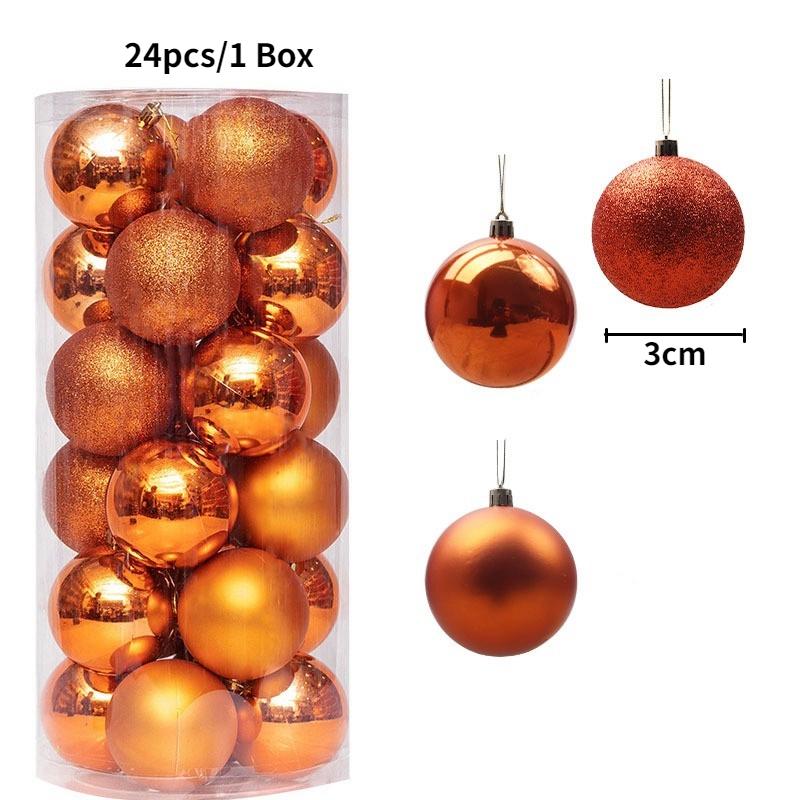 24/36pcs Christmas Ball Christmas Tree Decoration Ornaments for Home Decor Halloween New Year Navidad Pendant Ball Accessories