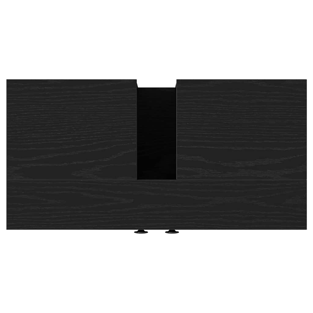 Schrank Unter Dem Waschbecken Im Badezimmer, Eiche Schwarz 60x30x60 Cm