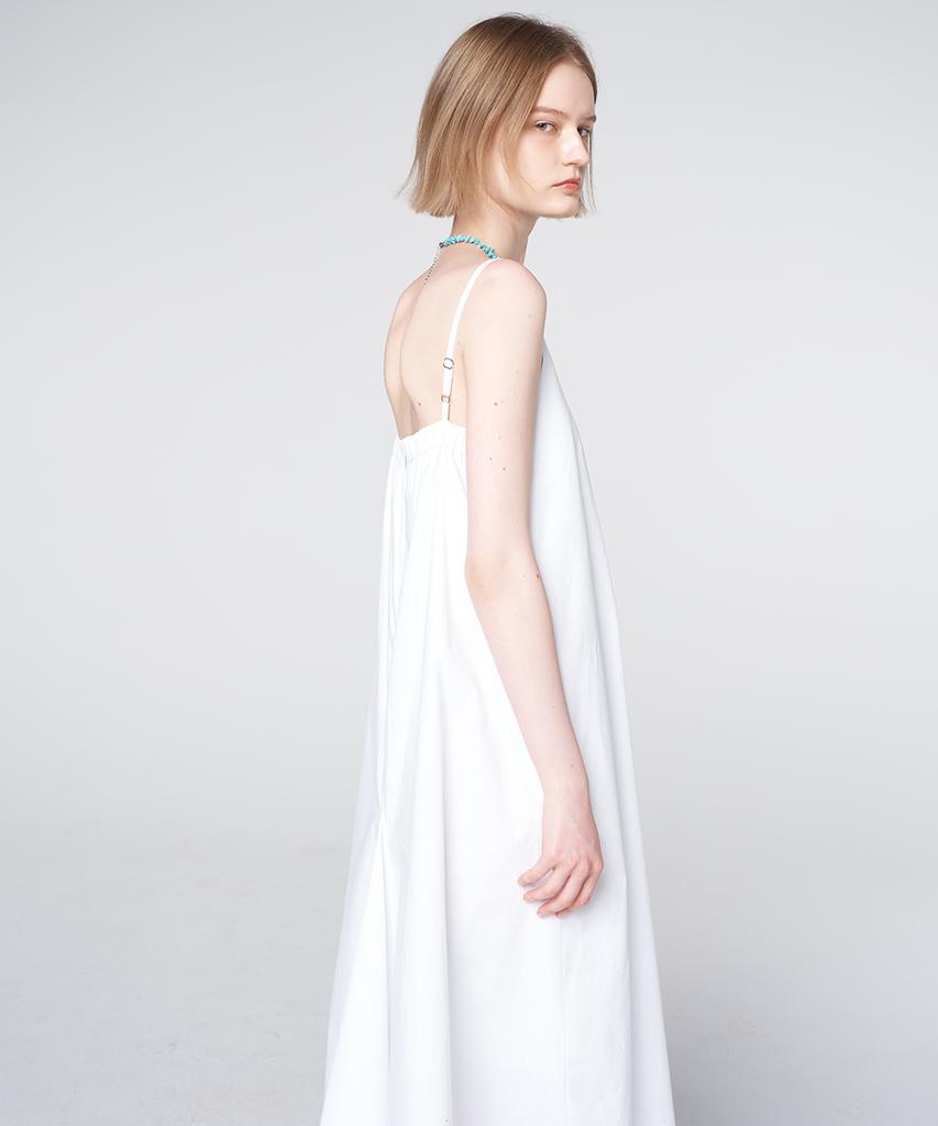 320SHOWROOM Cotton V-Neck Pocket Slip Dress White