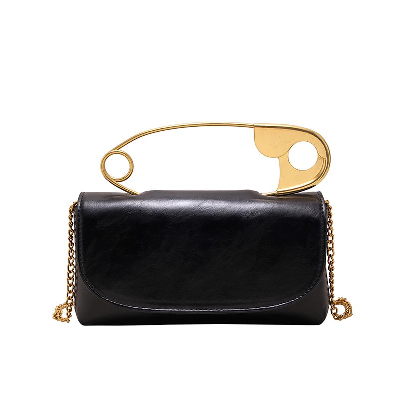 Woman Shoulder Bags Personality Pin Handbag High Quality PU Messenger Bag Fashion Chain Crossbody Bag Brand Female Dinner Bag