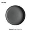 Matte Dark Grey Ceramic Dining Plate