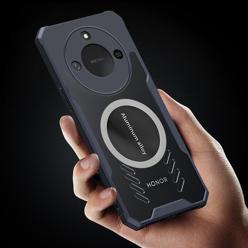 Heat Dissipation Cooling Phone Bumper Case For Honor X60 X50 Pro Magsafing Back Clip Acrylic Cover For Honor X60 X50 X30 X40 GT Transparent Case