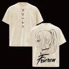 Frieren Beyond Journey's End Anime Printed T-shirt Y2k Washed Oversized T Shirt Men Women Clothing Short Sleeve Cotton Tees Tops