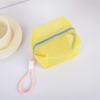 Portable Dopamine Color Cosmetic Bag Large Capacity With Zipper Makeup Pouch Lightweight Mesh Coin Purse Multi-Purpose Use
