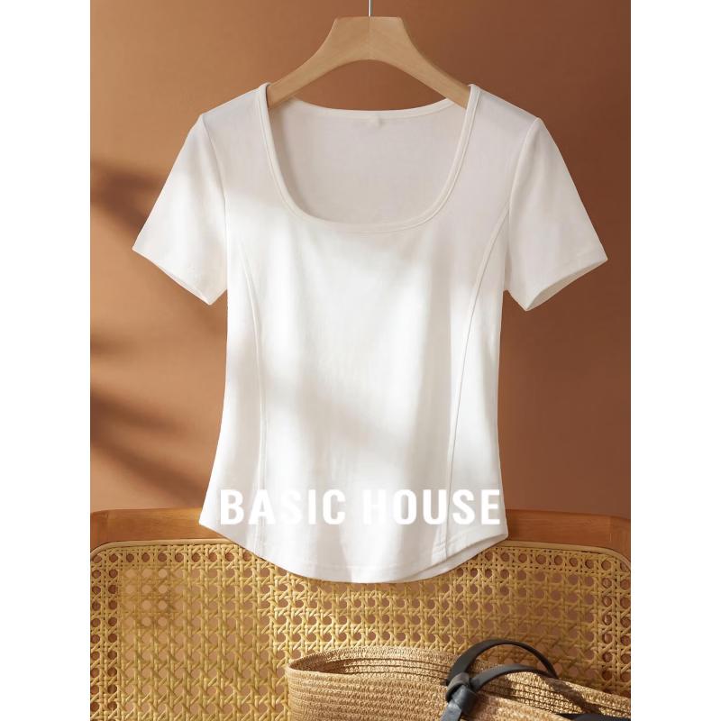 

Basic House Women s U-Neck Short Sleeve T-Shirt L