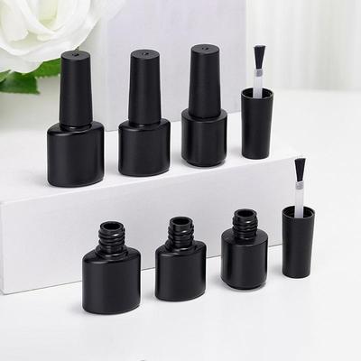 Nail Gel Bottle Empty Nail Polish Bottles Black Refillable Bottles With Brush For Travel Portable Cosmetic Containers 6/7/8/10Ml