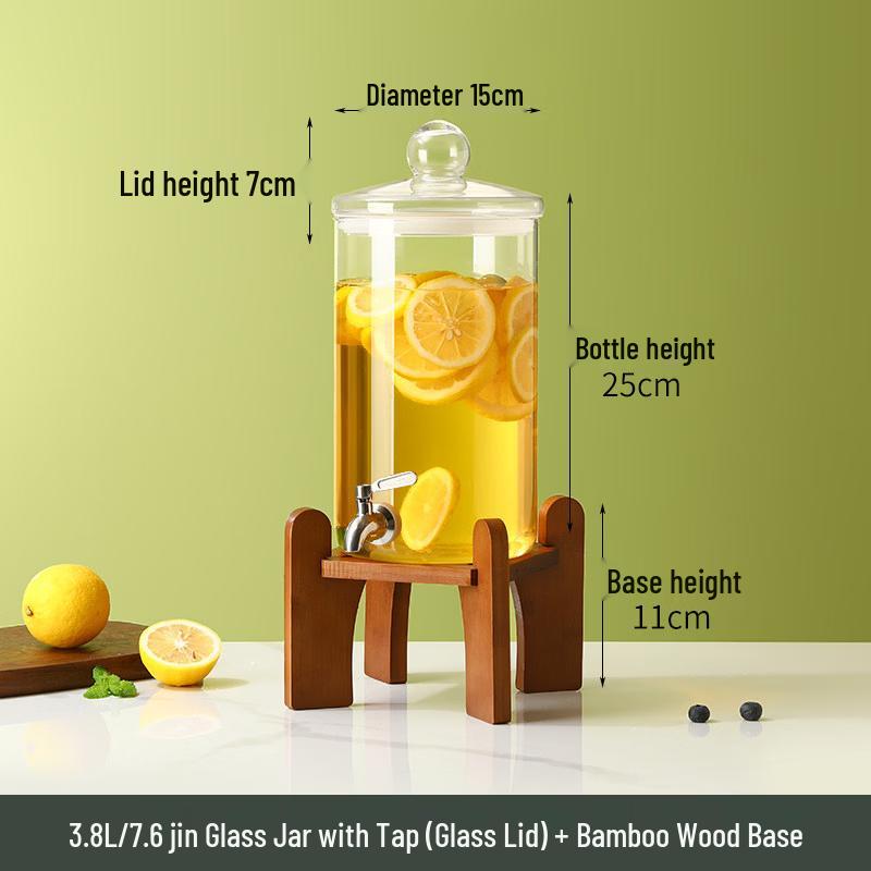 Glass Beverage Dispenser with Faucet