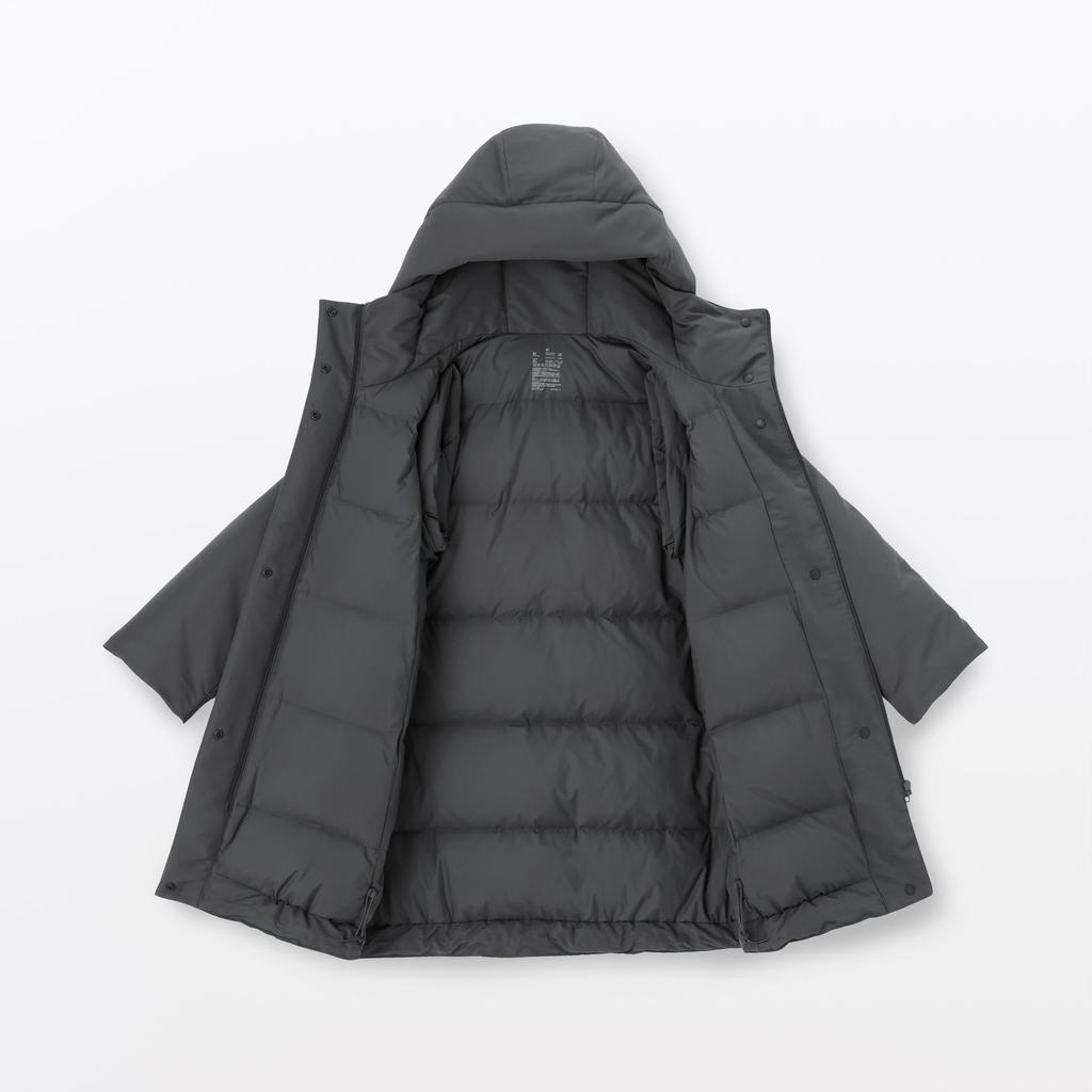 MUJI Down Medium Size M Women's Water-Repellent Mid-Length Coat, BD10UA5A, Gray,