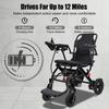 Adults Electric Wheelchair with Large Footrest, Lightweight Foldable Motorized Wheelchair, 12-Mile Range 500W